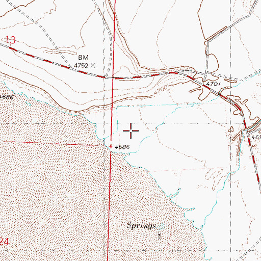 Topographic Map of Wall Creek, NV