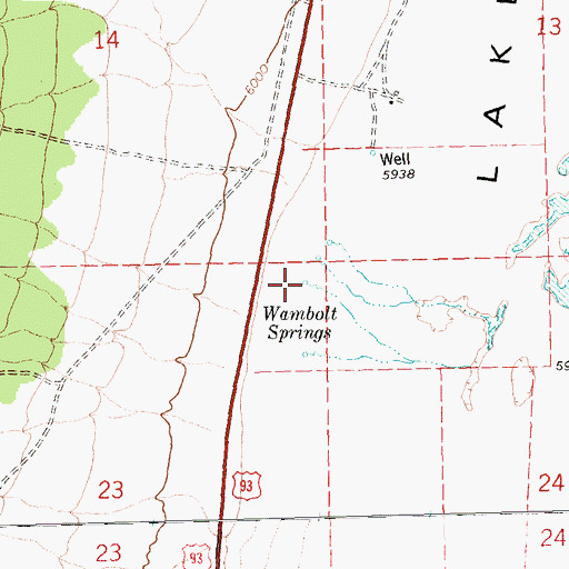 Topographic Map of Wambolt Springs, NV
