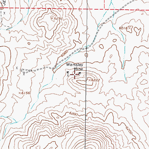 Topographic Map of Wamsley Mine, NV