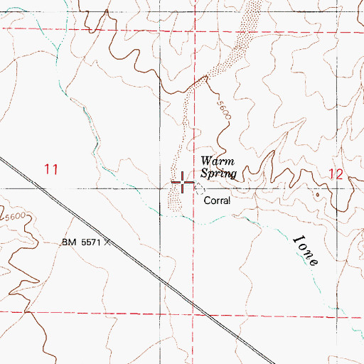 Topographic Map of Warm Spring, NV
