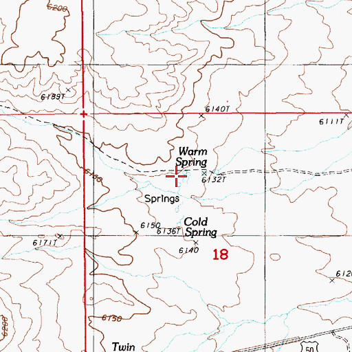 Topographic Map of Warm Spring, NV