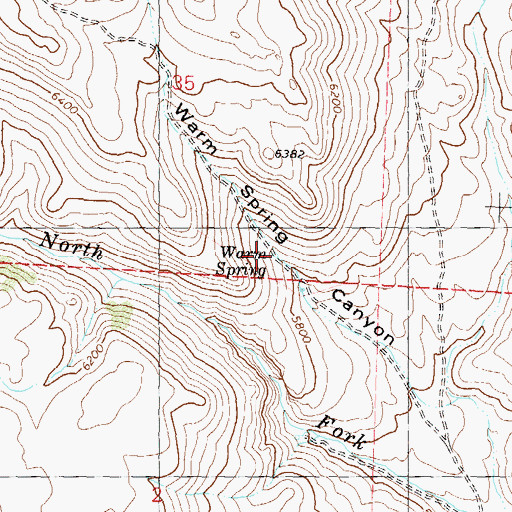 Topographic Map of Warm Spring, NV
