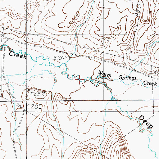 Topographic Map of Warm Spring Creek, NV