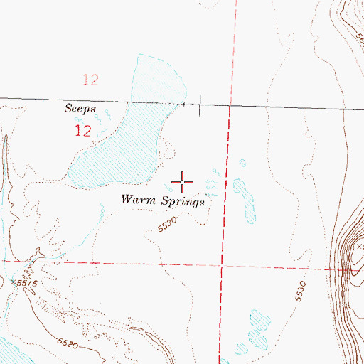 Topographic Map of Warm Springs, NV