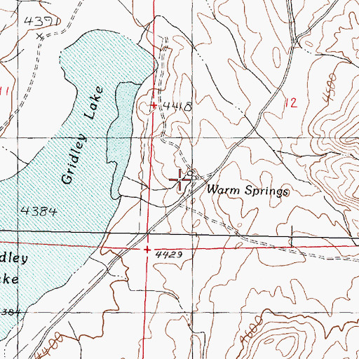 Topographic Map of Warm Springs, NV