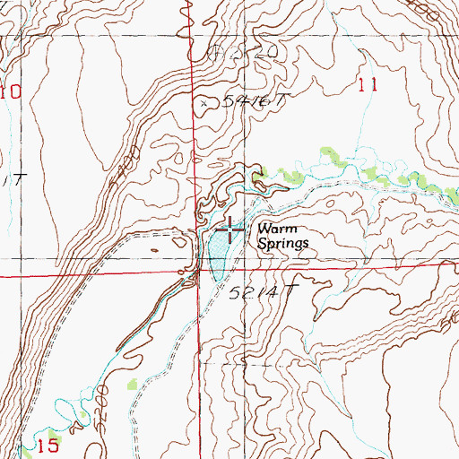 Topographic Map of Warm Springs, NV