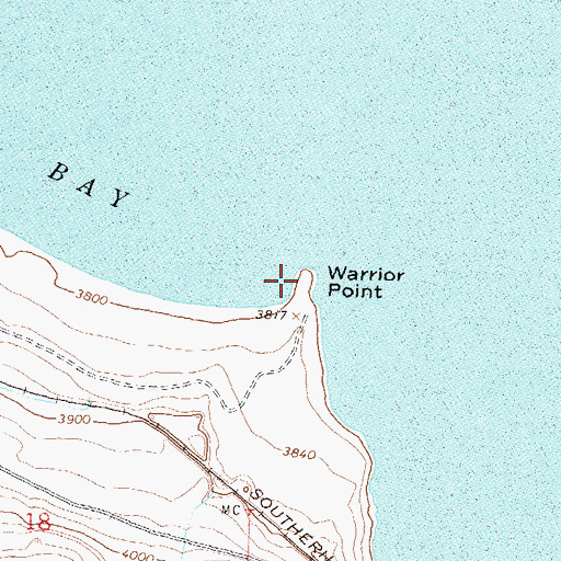 Topographic Map of Warrior Point, NV