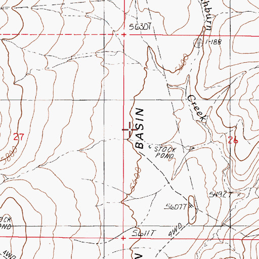 Topographic Map of Washburn Basin, NV