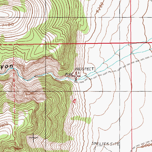 Topographic Map of Water Canyon, NV