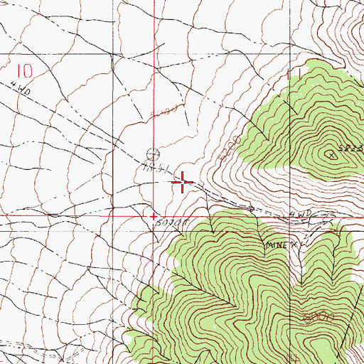 Topographic Map of Water Canyon, NV