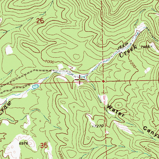 Topographic Map of Water Canyon, NV