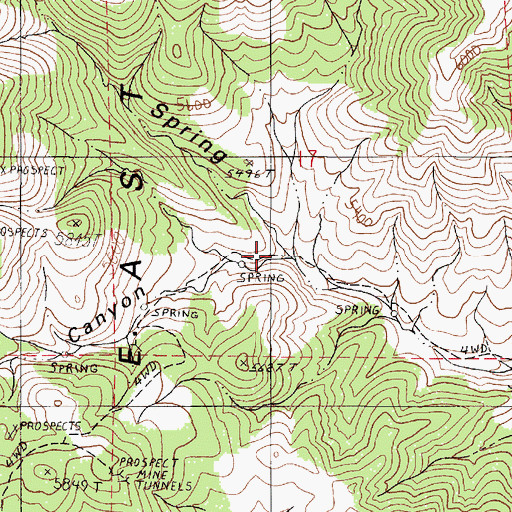 Topographic Map of Water Canyon, NV
