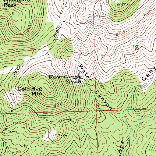 Topographic Map of Water Canyon Spring, NV