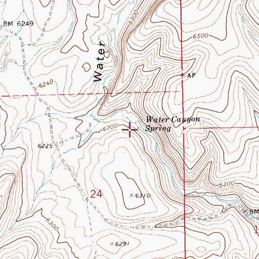 Topographic Map of Water Canyon Spring, NV