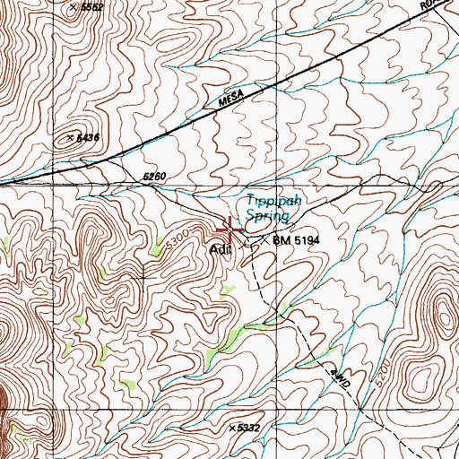 Topographic Map of Water Tunnel, NV