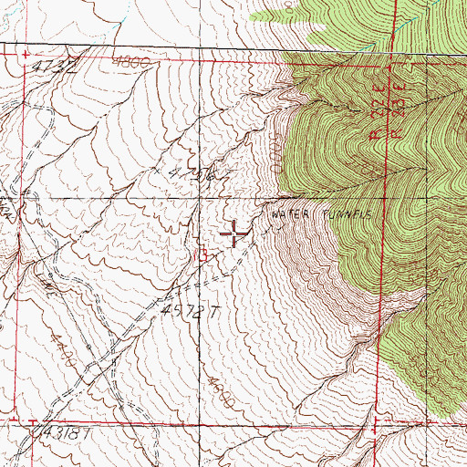 Topographic Map of Water Tunnels Mine, NV