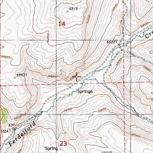 Topographic Map of Webb Creek, NV