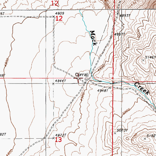 Topographic Map of Weber Ranch, NV