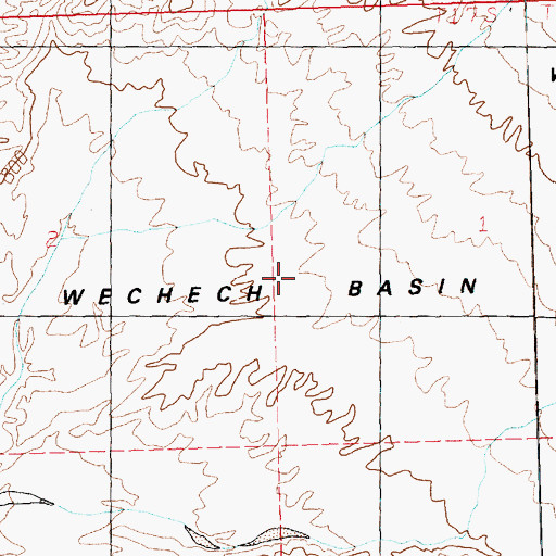 Topographic Map of Wechech Basin, NV