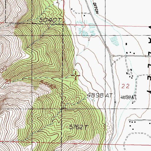 Topographic Map of Wedertz Canyon, NV