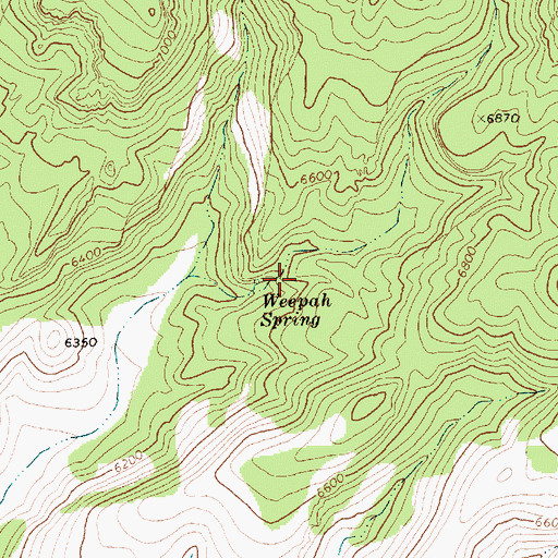 Topographic Map of Weepah Spring, NV