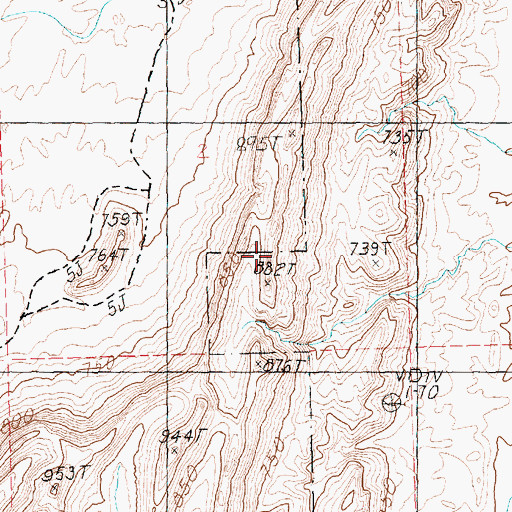 Topographic Map of Weiser Ridge, NV
