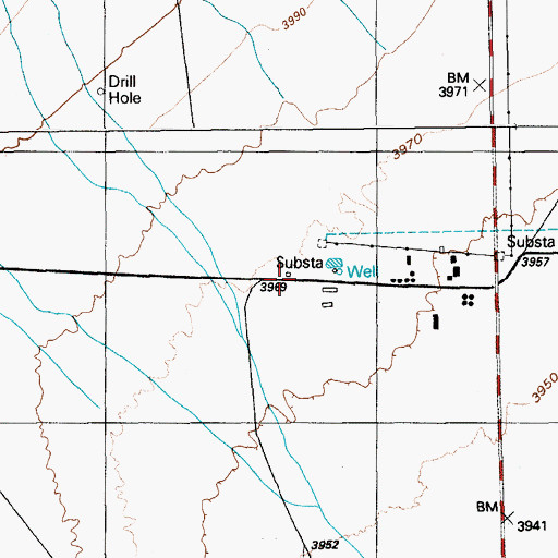 Topographic Map of Well Three, NV