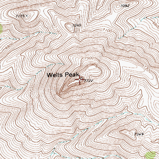 Topographic Map of Wells Peak, NV