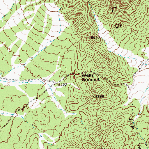Topographic Map of Wells Summit, NV