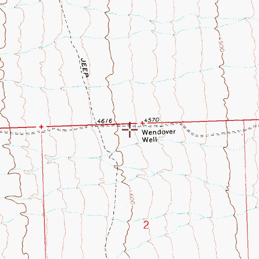 Topographic Map of Wendover Well, NV