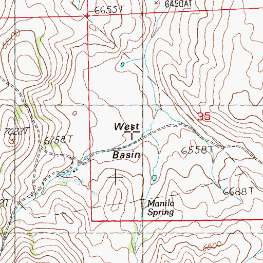 Topographic Map of West Basin, NV