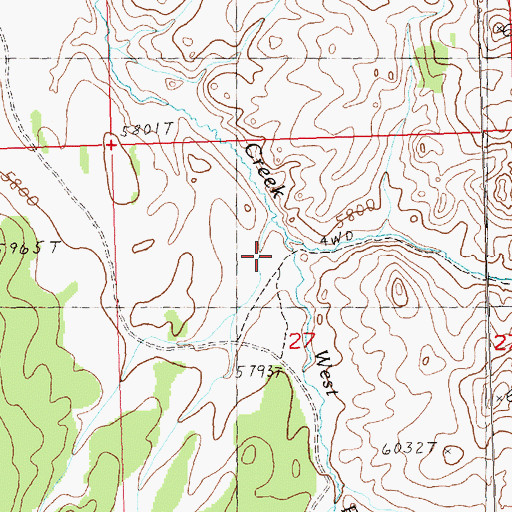 Topographic Map of West Fork Bluff Creek, NV