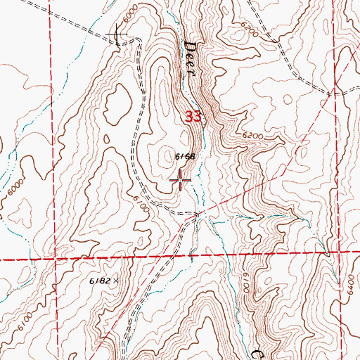 Topographic Map of West Fork Deer Creek, NV