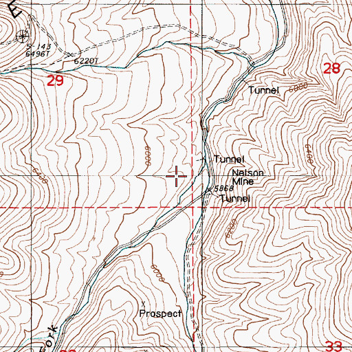 Topographic Map of West Fork Rock Creek, NV