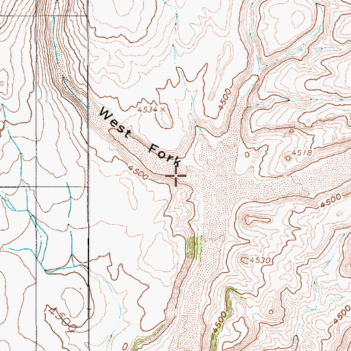 Topographic Map of West Fork Thirsty Canyon, NV