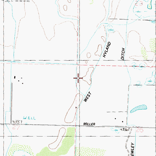 Topographic Map of West Hyland Ditch, NV