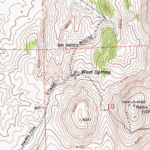Topographic Map of West Spring, NV