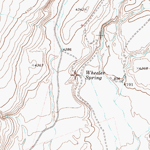Topographic Map of Wheeler Spring, NV