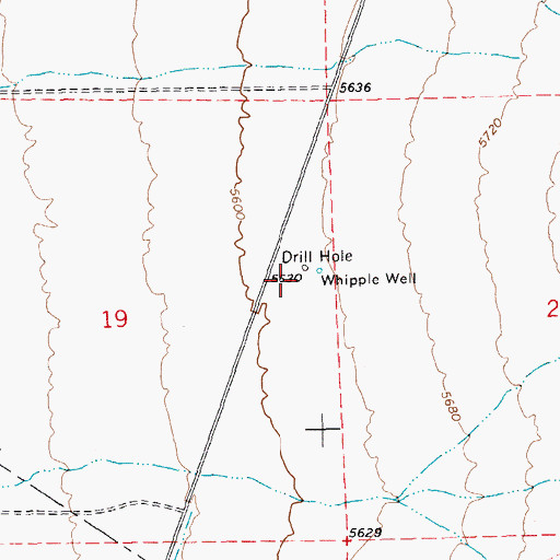 Topographic Map of Whipple Well, NV