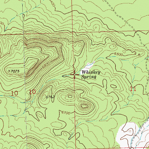 Topographic Map of Whiskey Spring, NV