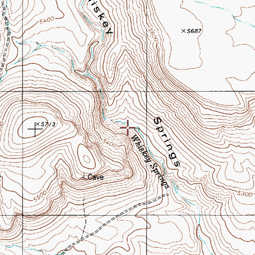 Topographic Map of Whiskey Springs, NV