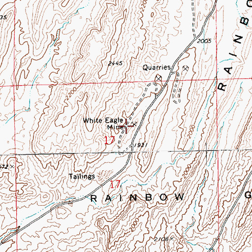 Topographic Map of White Eagle Mine, NV