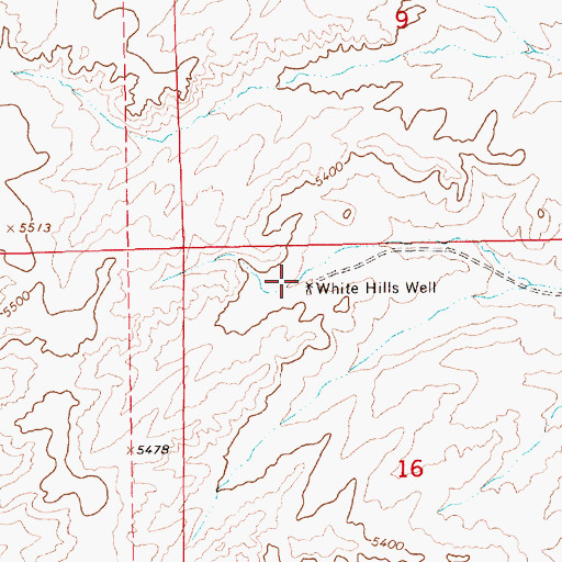 Topographic Map of White Hills Well, NV