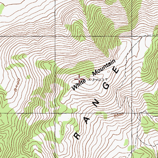 Topographic Map of White Mountain, NV