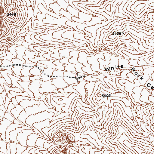 Topographic Map of White Rock Canyon, NV