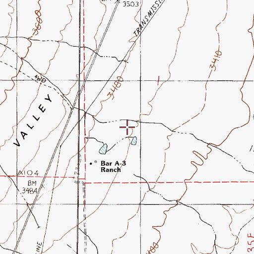 Topographic Map of White Rock Canyon, NV