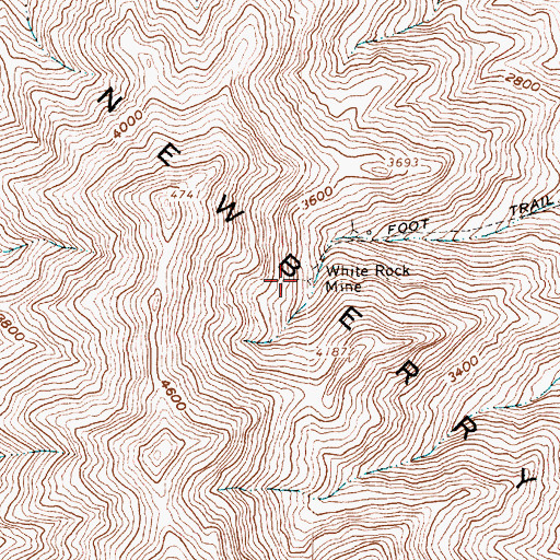 Topographic Map of White Rock Mine, NV