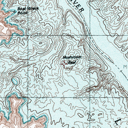 Topographic Map of Mushroom Reef, AZ