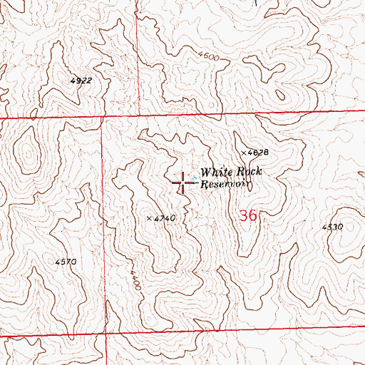 Topographic Map of White Rock Reservoir, NV