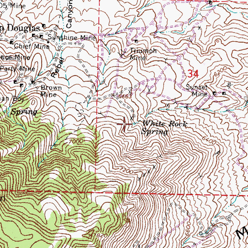 Topographic Map of White Rock Spring, NV